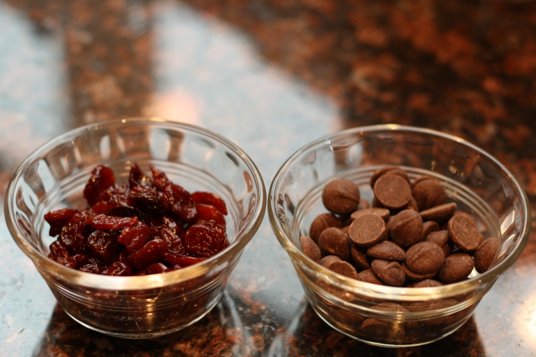 Tart dried cherries and dark chocolate chips